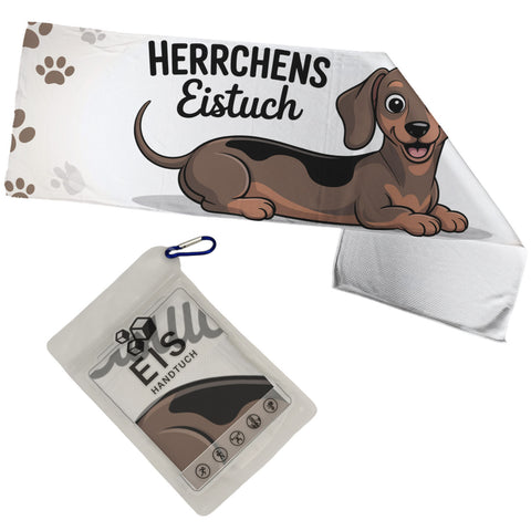 Herrchens Eistuch Dackel Pfoten Cartoon Eishandtuch