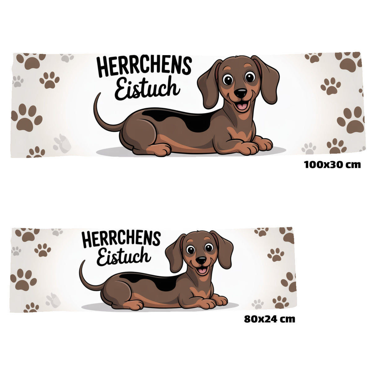 Herrchens Eistuch Dackel Pfoten Cartoon Eishandtuch