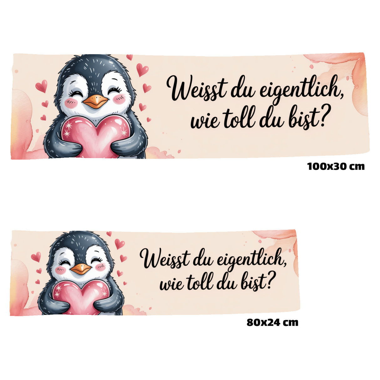 Du bist toll Pinguin mit Herz Eishandtuch - Niedliches Motiv