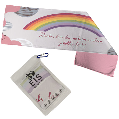 Danke für die schöne Zeit Regenbogen Eishandtuch für Erzieher