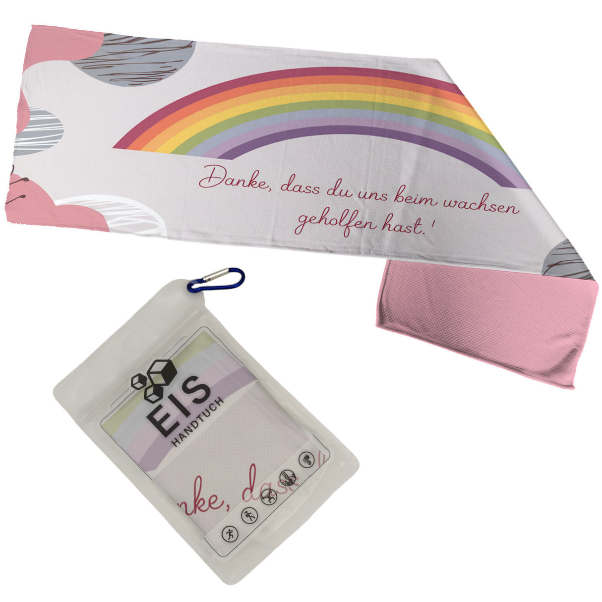 Danke für die schöne Zeit Regenbogen Eishandtuch für Erzieher