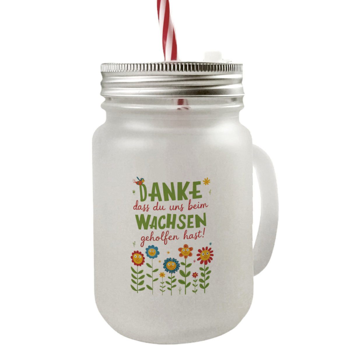Danke dass du uns beim Wachsen geholfen hast! Trinkglas mit Bambusdeckel für Erzieher und Lehrer