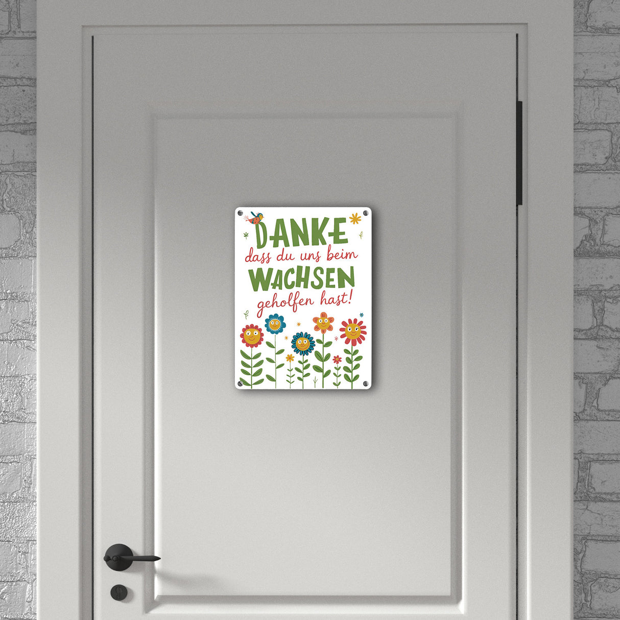 Danke dass du uns beim Wachsen geholfen hast! Metallschild in 15x20 cm für Erzieher und Lehrer