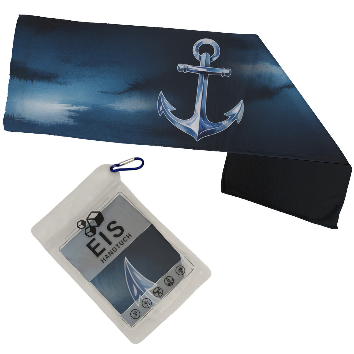 Anker im Aquarellstil Eishandtuch für Maritim Fans