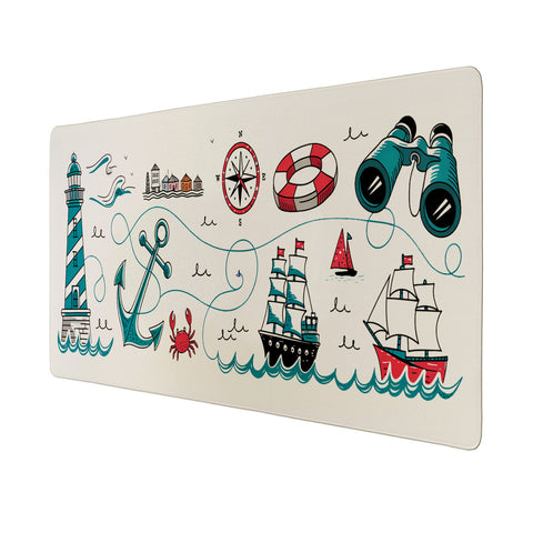 Maritime Wahrzeichen Schreibtischunterlage 69x31cm XXL Mauspad für Seefahrt-Fans