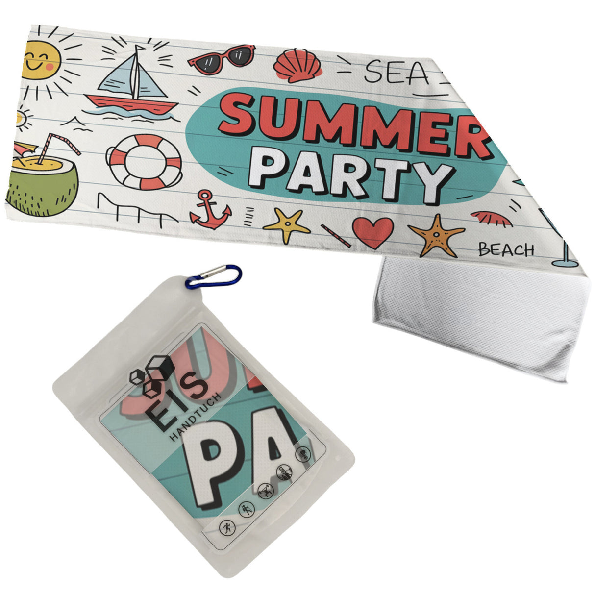 Sommer Doodles SUMMER PARTY Eishandtuch