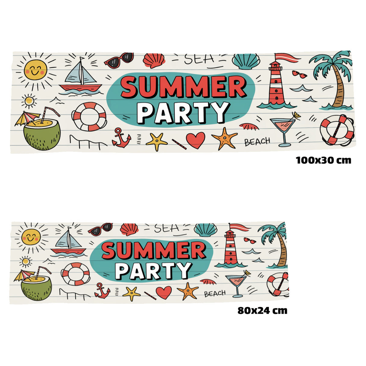 Sommer Doodles SUMMER PARTY Eishandtuch