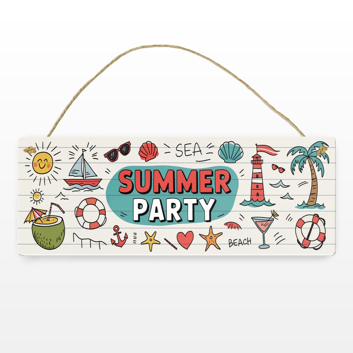 Sommer Doodles SUMMER PARTY Metallschild