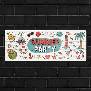 Sommer Doodles SUMMER PARTY Metallschild