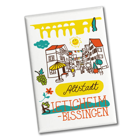 Bietigheim-Bissingen Wimmelbild Souvenir Souvenir Magnet - Altstadt