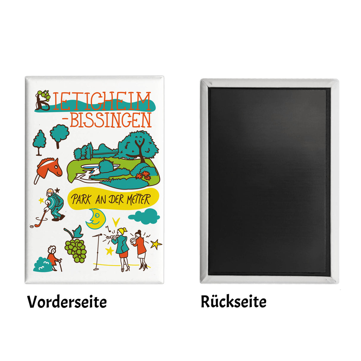 Bietigheim-Bissingen Wimmelbild Souvenir Souvenir Magnet - Park an der Metter