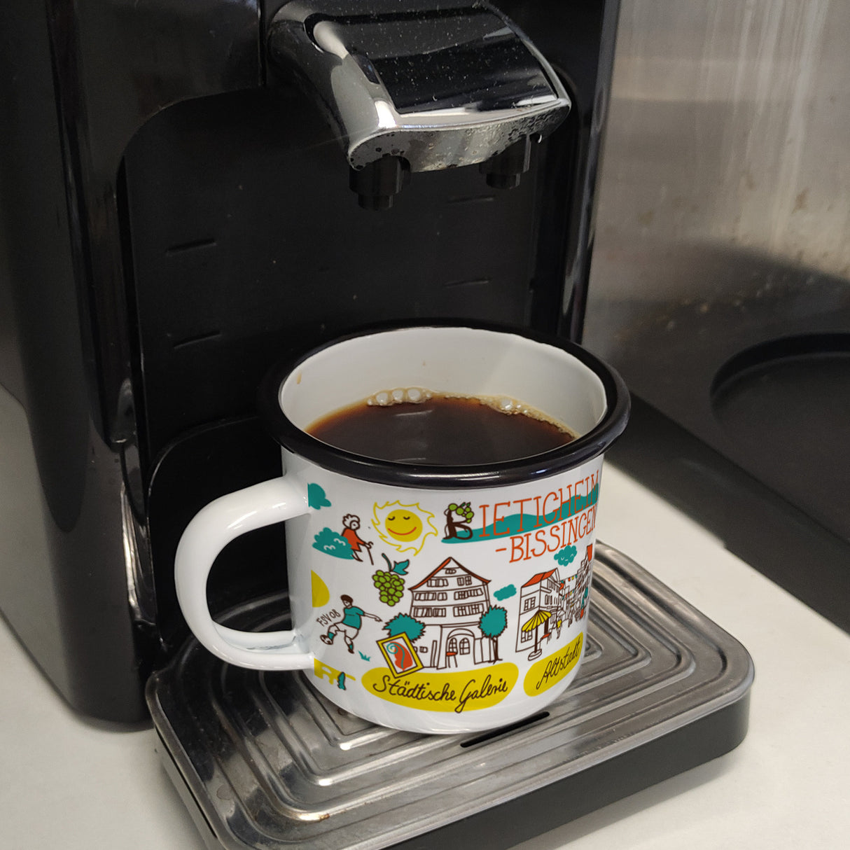 Bietigheim-Bissingen Wimmelbild Emaille Tasse
