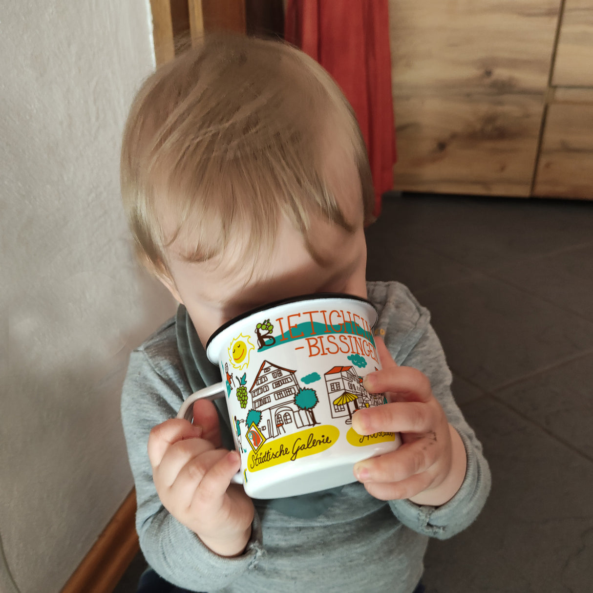 Bietigheim-Bissingen Wimmelbild Emaille Tasse
