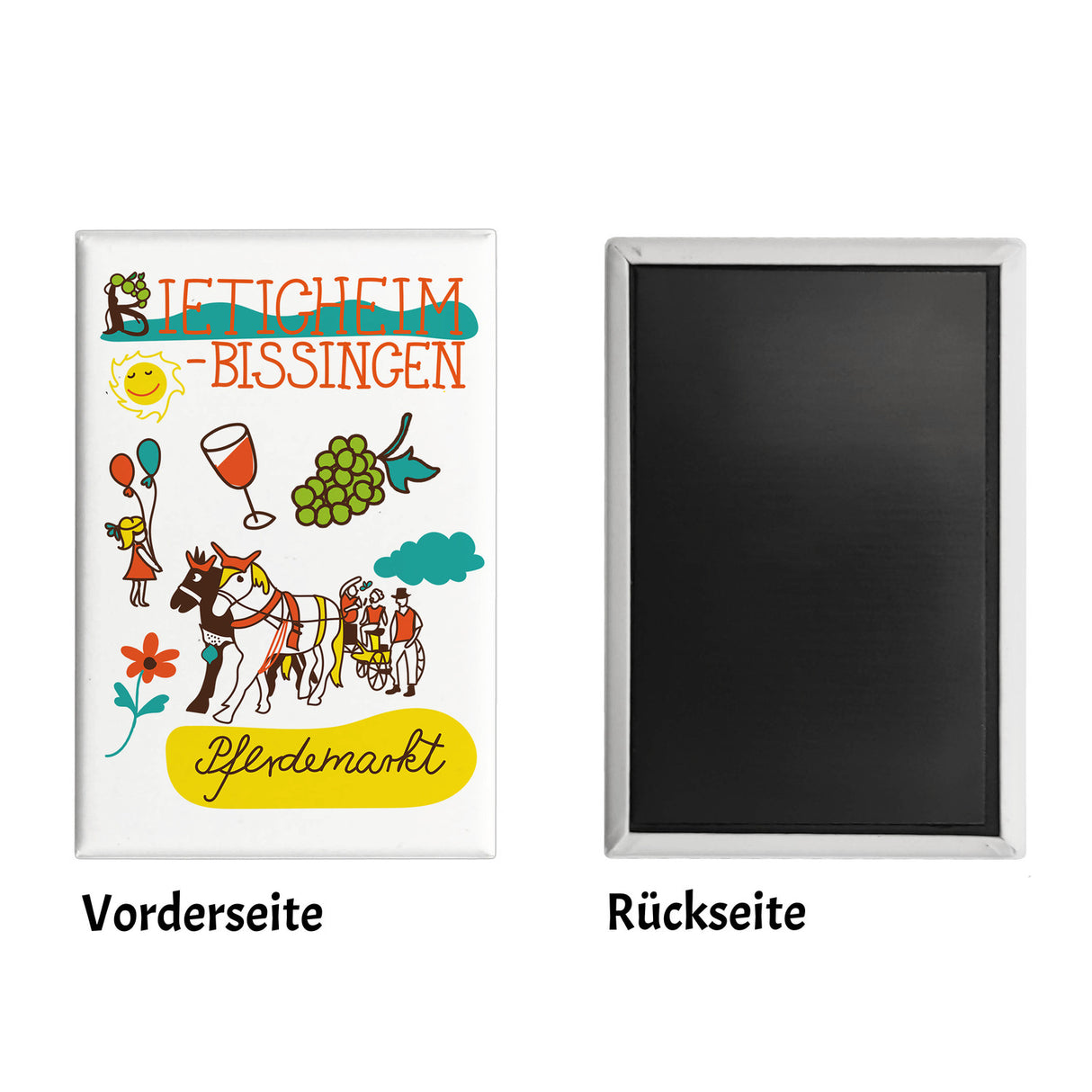 Bietigheim-Bissingen Wimmelbild Souvenir Souvenir Magnet - Pferdemarkt