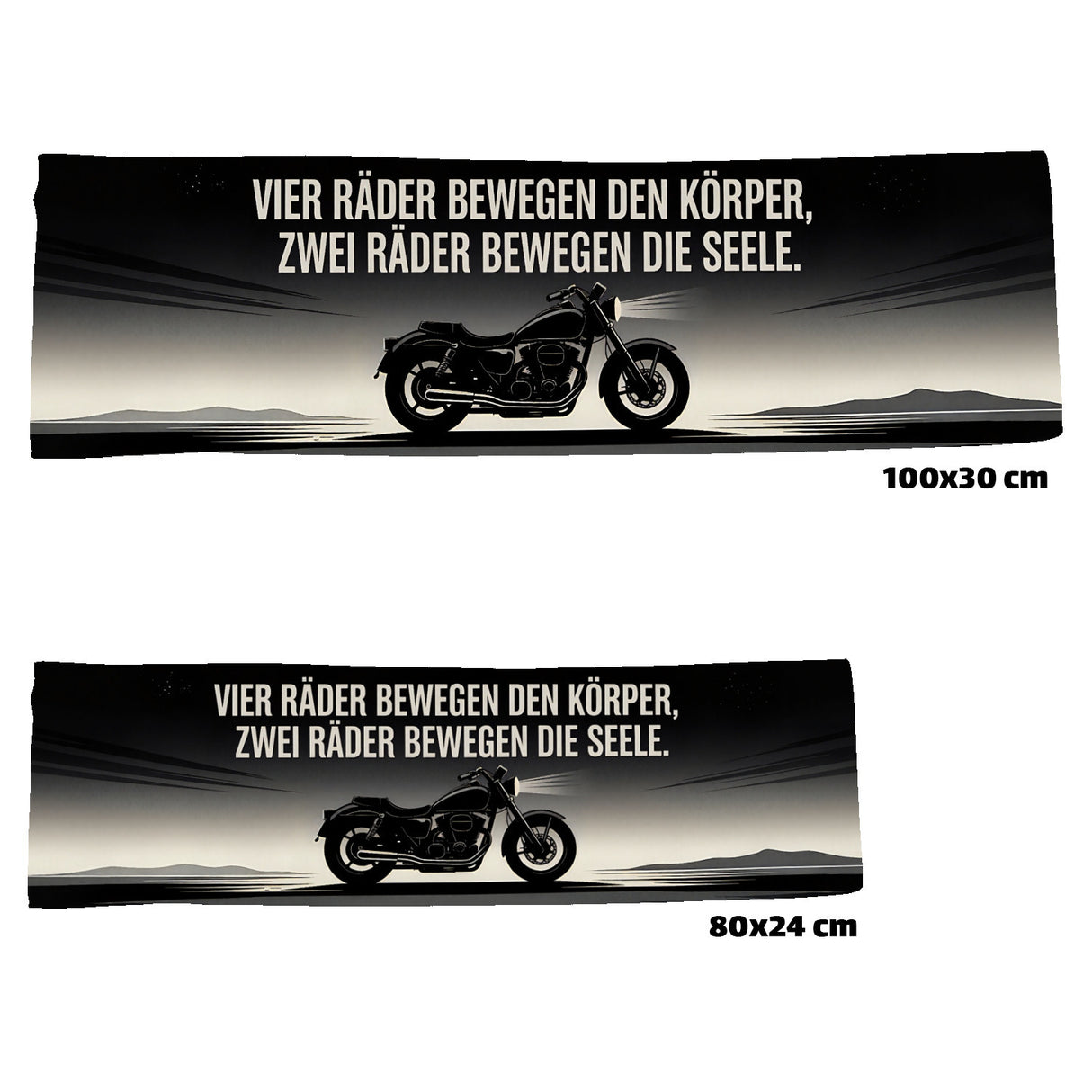 Biker-Motiv Eishandtuch mit Spruch für Motorradfans