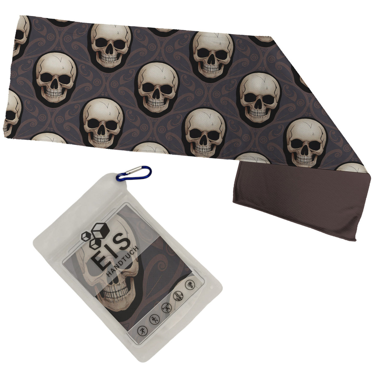Totenkopf Muster Eishandtuch für Gothics
