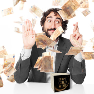 Du bist Gold wert Spardose Goldener Text