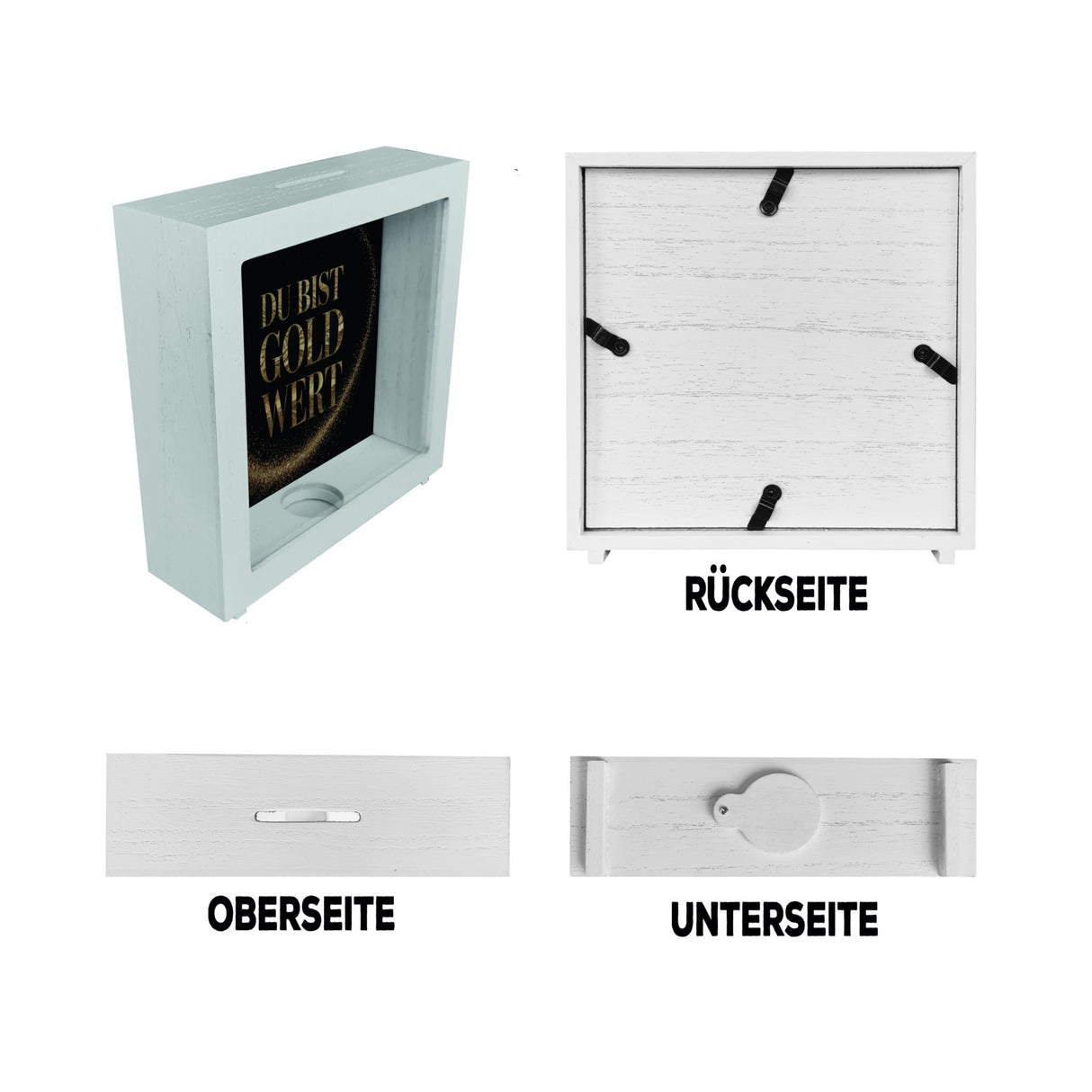 Du bist Gold wert Spardose Goldener Text