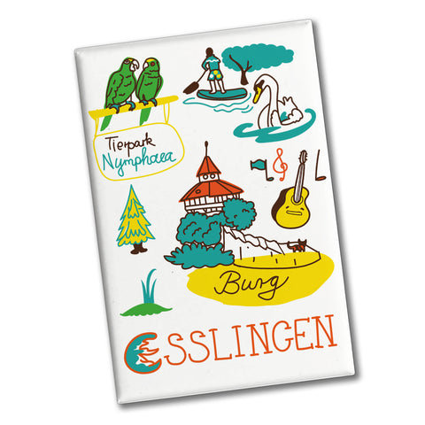 Esslingen Wimmelbild Souvenir Souvenir Magnet - Tierpark