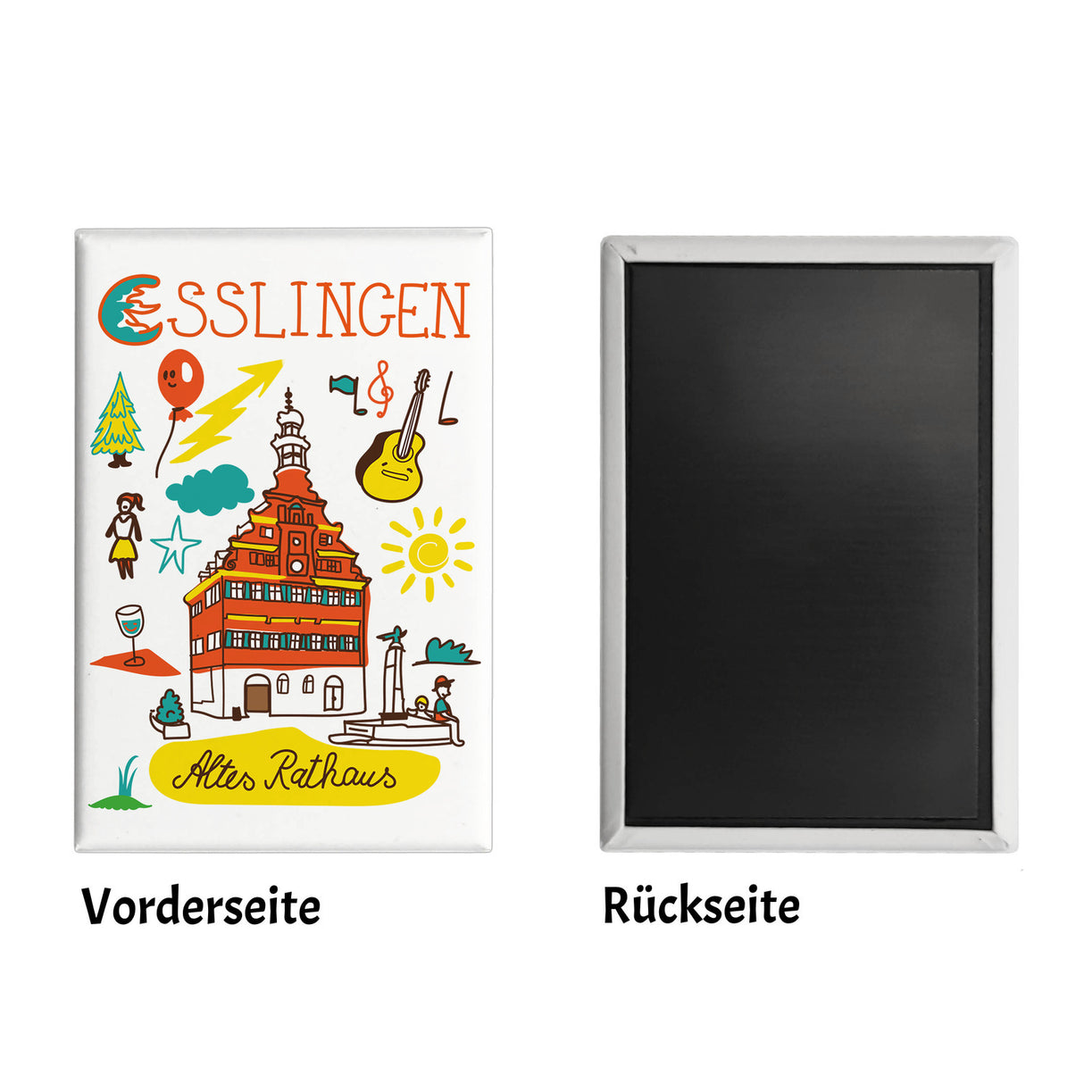 Esslingen Wimmelbild Souvenir Souvenir Magnet - Altes Rathaus