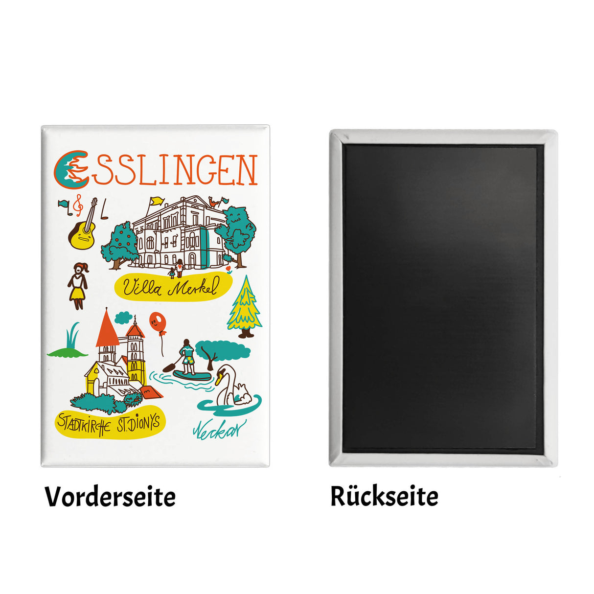 Esslingen Wimmelbild Souvenir Souvenir Magnet - Villa Merkel