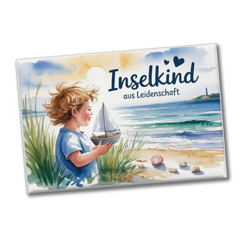 Inselkind aus Leidenschaft Souvenir Souvenir Magnet Aquarell