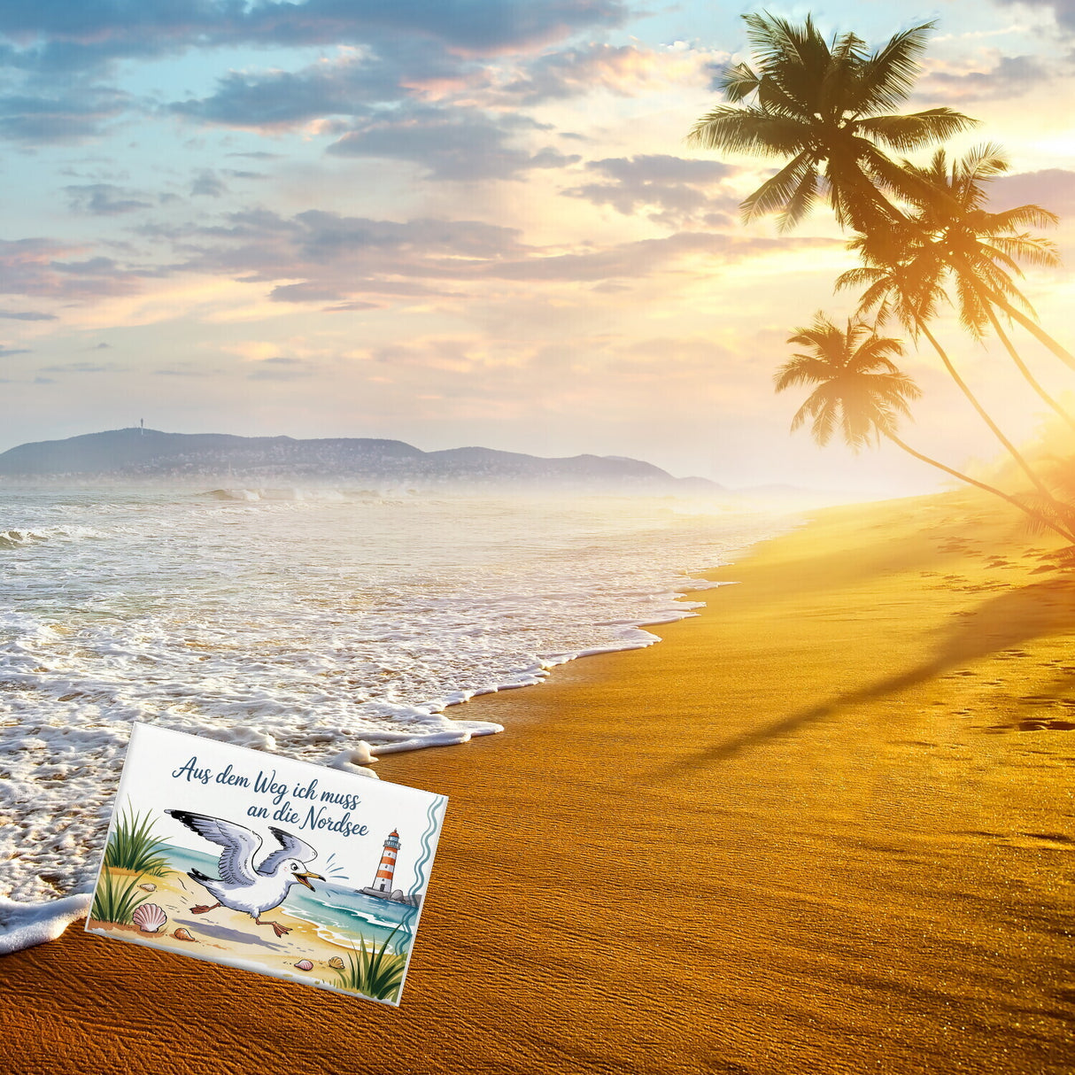 Möwe am Strand - aus dem Weg Souvenir Souvenir Magnet