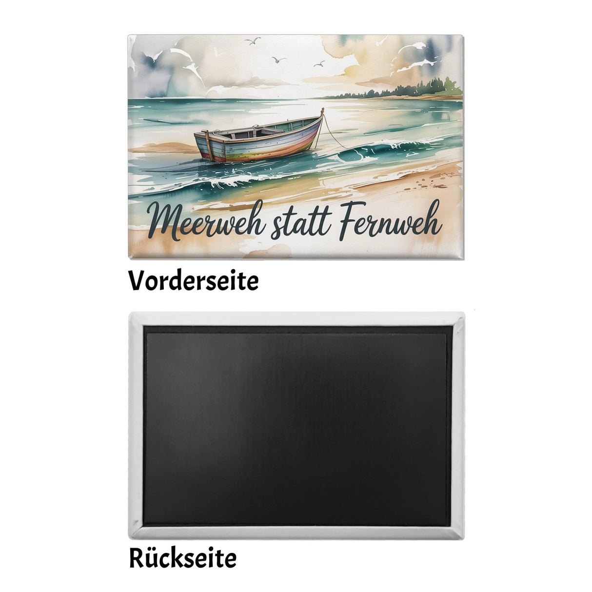 Holzboot auf Nordsee - Meerweh Souvenir Souvenir Magnet