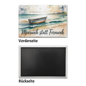 Holzboot auf Nordsee - Meerweh Souvenir Souvenir Magnet