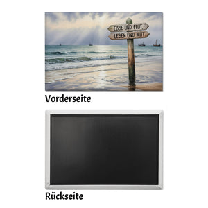 Ebbe und Flut Aquarell Nordseelandschaft Souvenir Souvenir Magnet