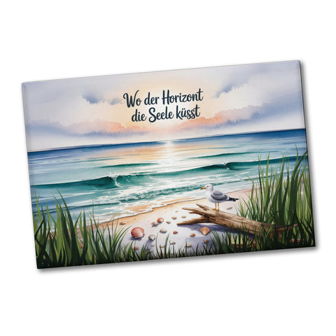Strandlandschaft Sonnenuntergang Souvenir Souvenir Magnet mit Spruch