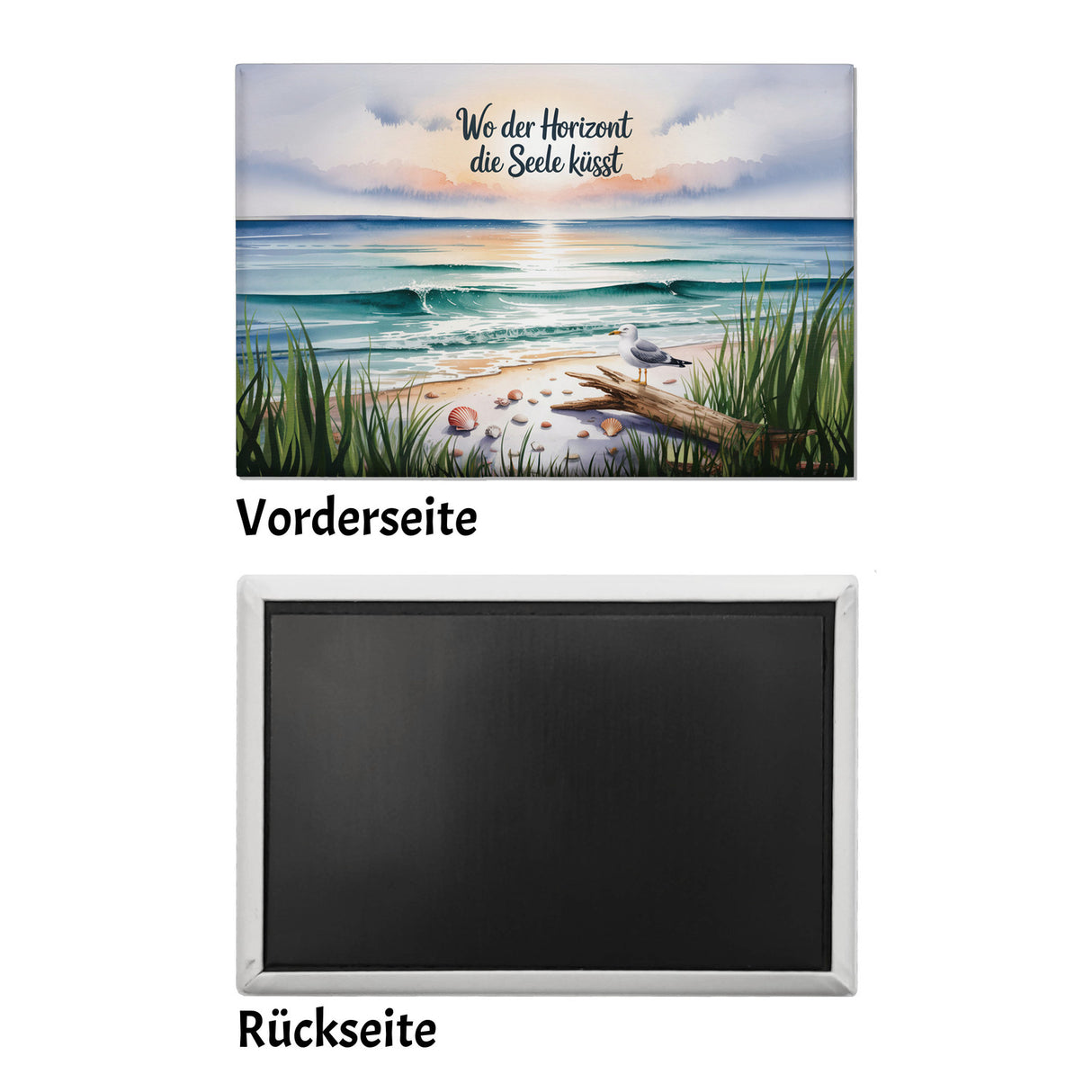 Strandlandschaft Sonnenuntergang Souvenir Souvenir Magnet mit Spruch