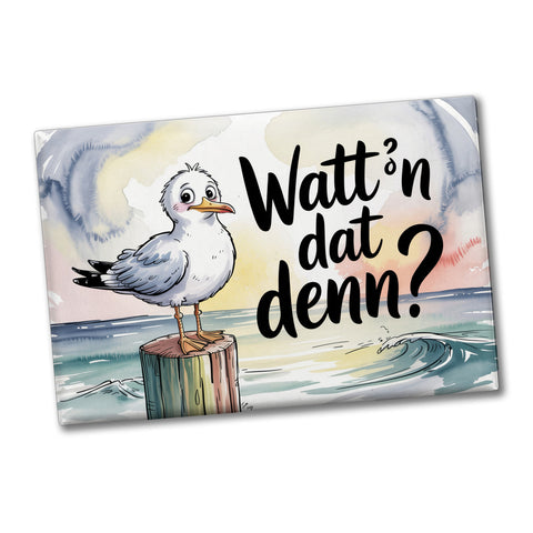 Möwe Aquarell Souvenir Souvenir Magnet Watt´n dat denn?