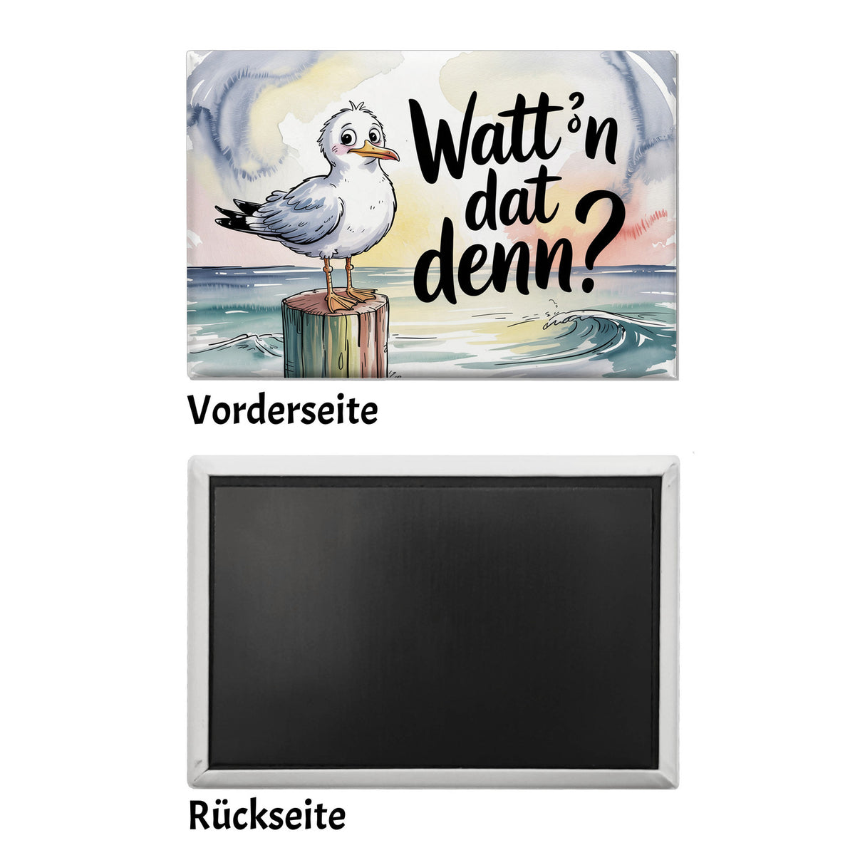 Möwe Aquarell Souvenir Souvenir Magnet Watt´n dat denn?