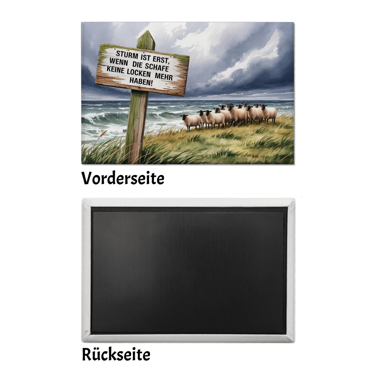 Nordsee Sturm Landschaft Souvenir Souvenir Magnet mit Schafspruch
