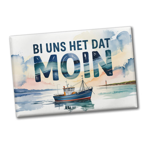 Nordsee Aquarell Motiv Souvenir Souvenir Magnet Fischerboot