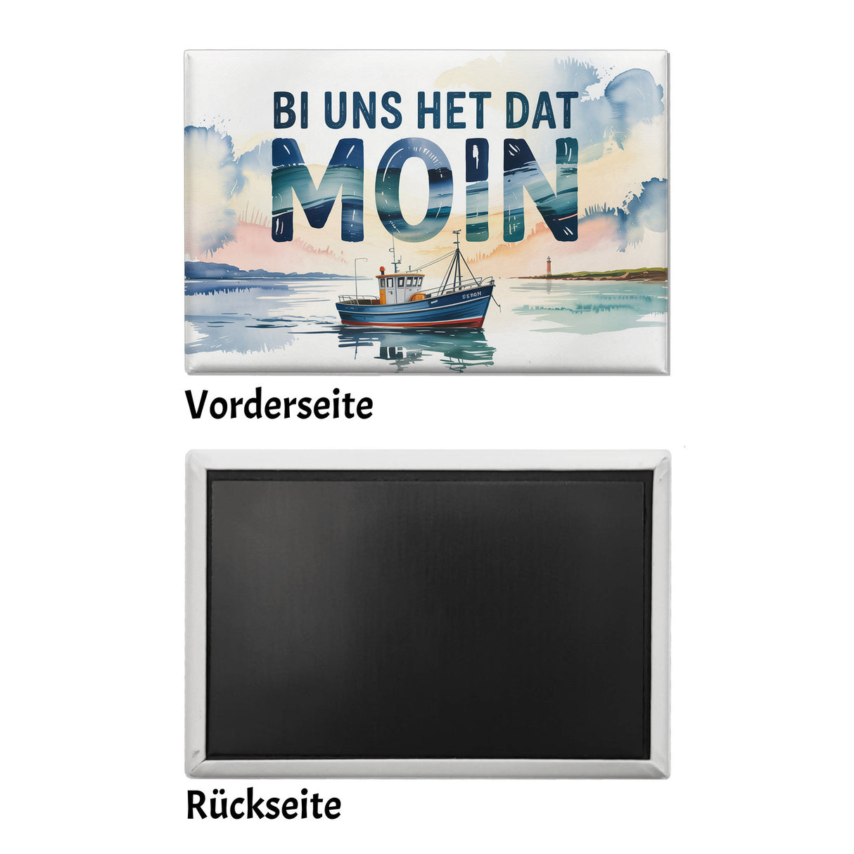 Nordsee Aquarell Motiv Souvenir Souvenir Magnet Fischerboot