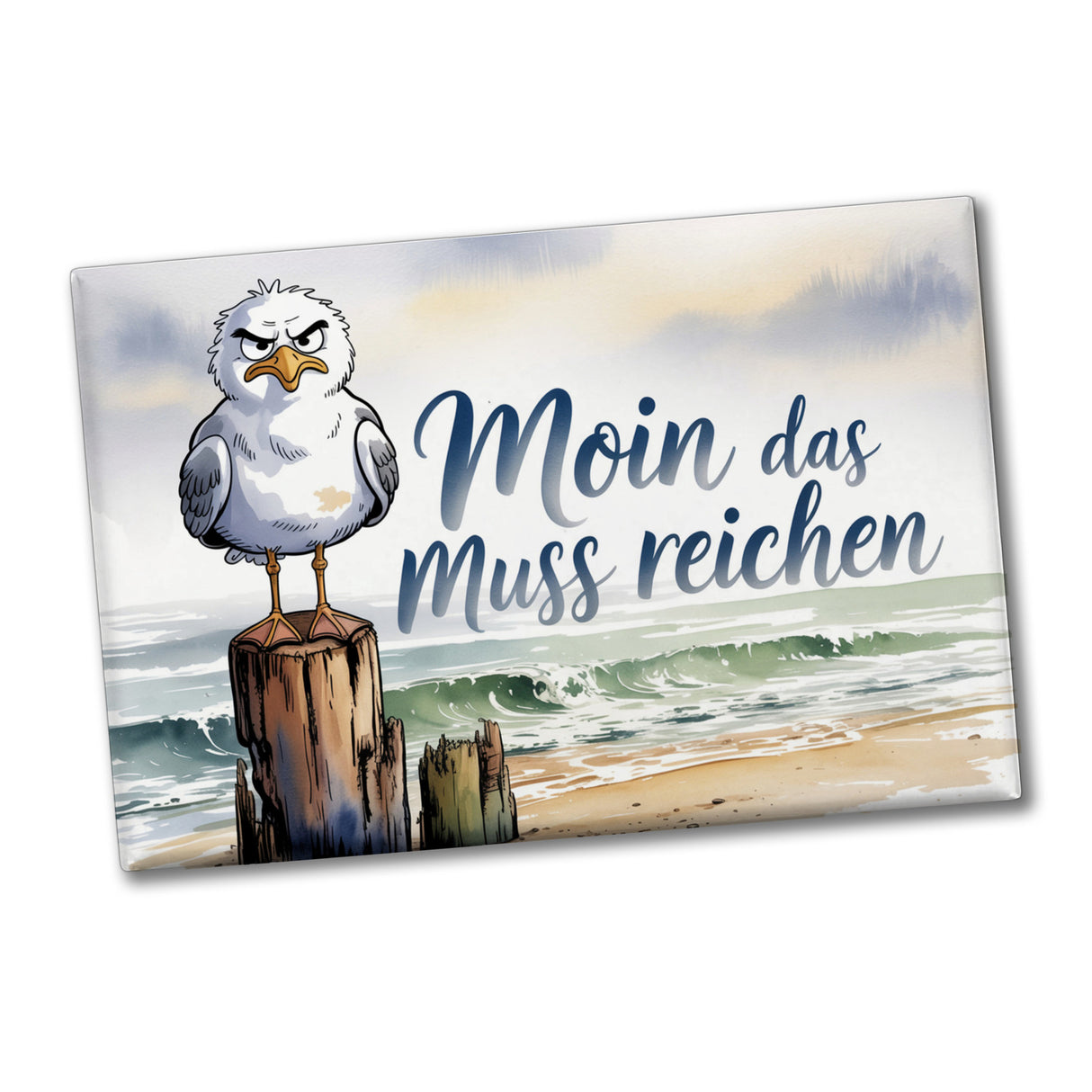 Möwe Aquarell Moin Spruch Souvenir Souvenir Magnet
