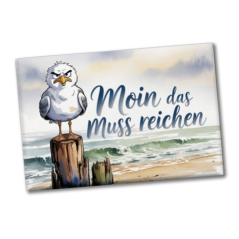 Möwe Aquarell Moin Spruch Souvenir Souvenir Magnet