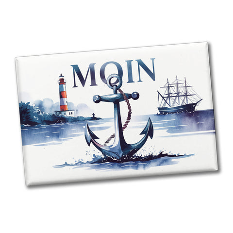 Anker MOIN Souvenir Souvenir Magnet mit Nordsee Aquarell