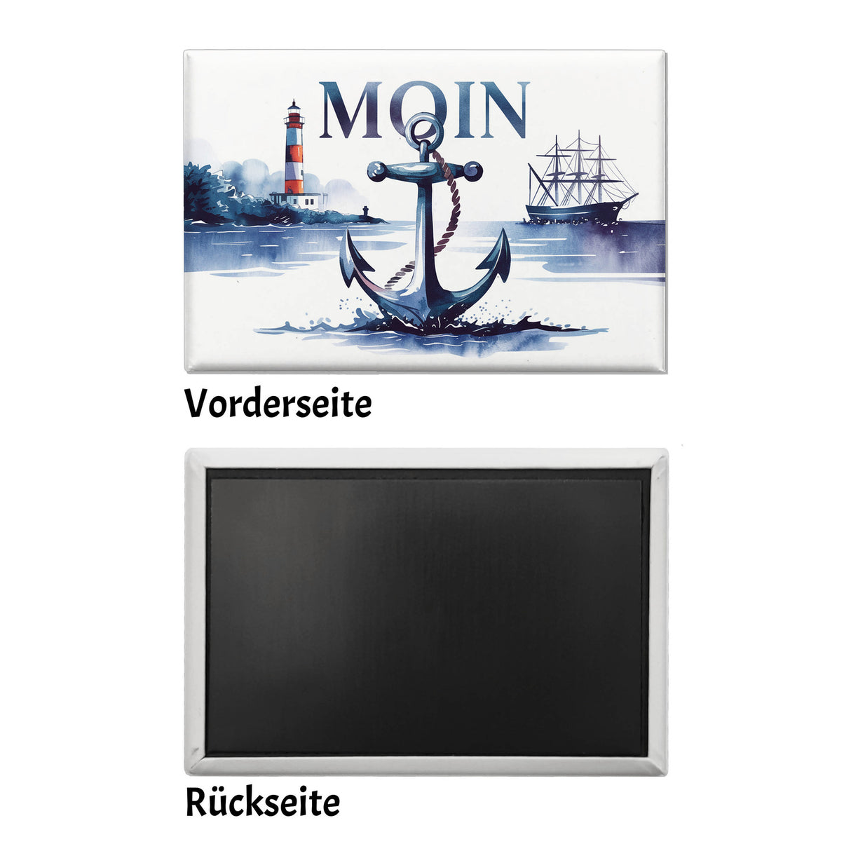 Anker MOIN Souvenir Souvenir Magnet mit Nordsee Aquarell