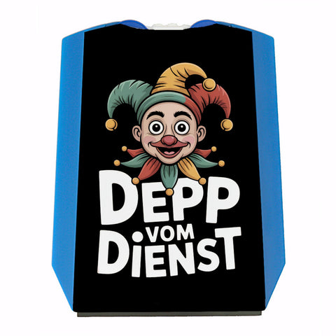 Depp vom Dienst Parkscheibe mit Kasperle Cartoon