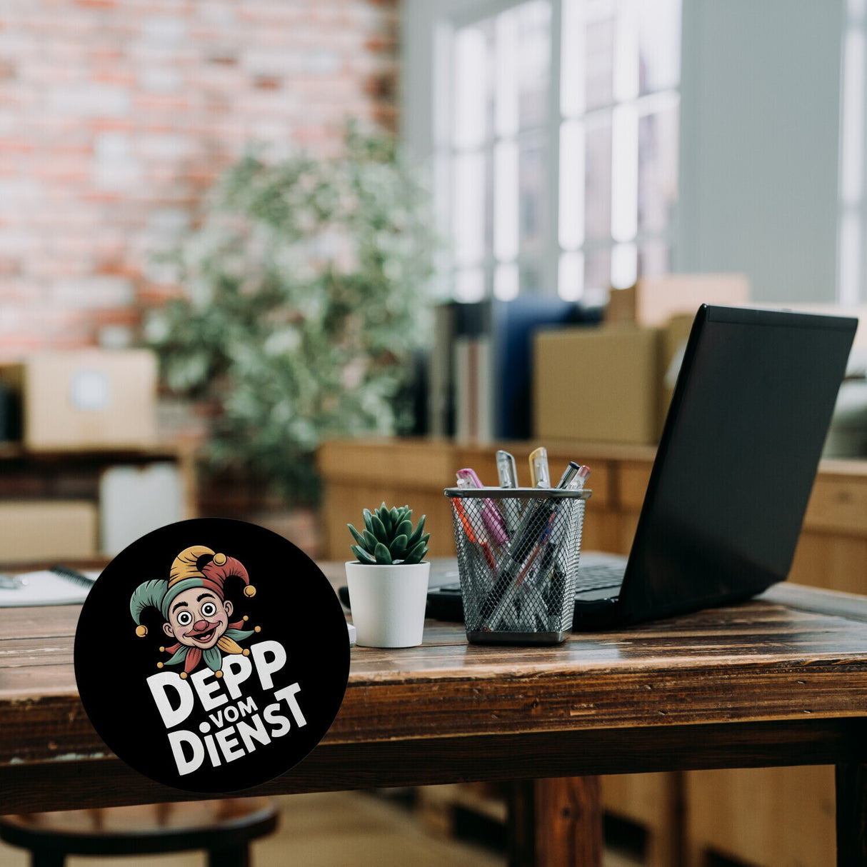 Depp vom Dienst Magnet mit Kasperle Cartoon
