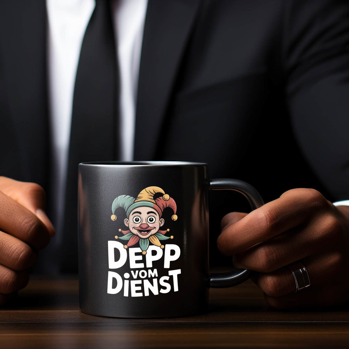 Depp vom Dienst Tasse mit Kasperle Cartoon