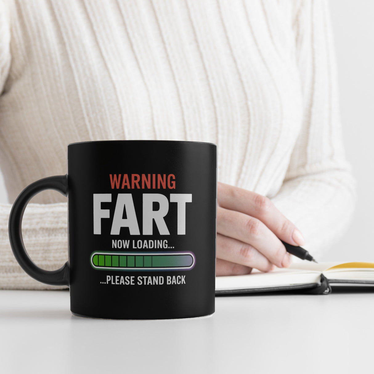 WARNING FART Tasse mit Ladefortschrittsanzeige