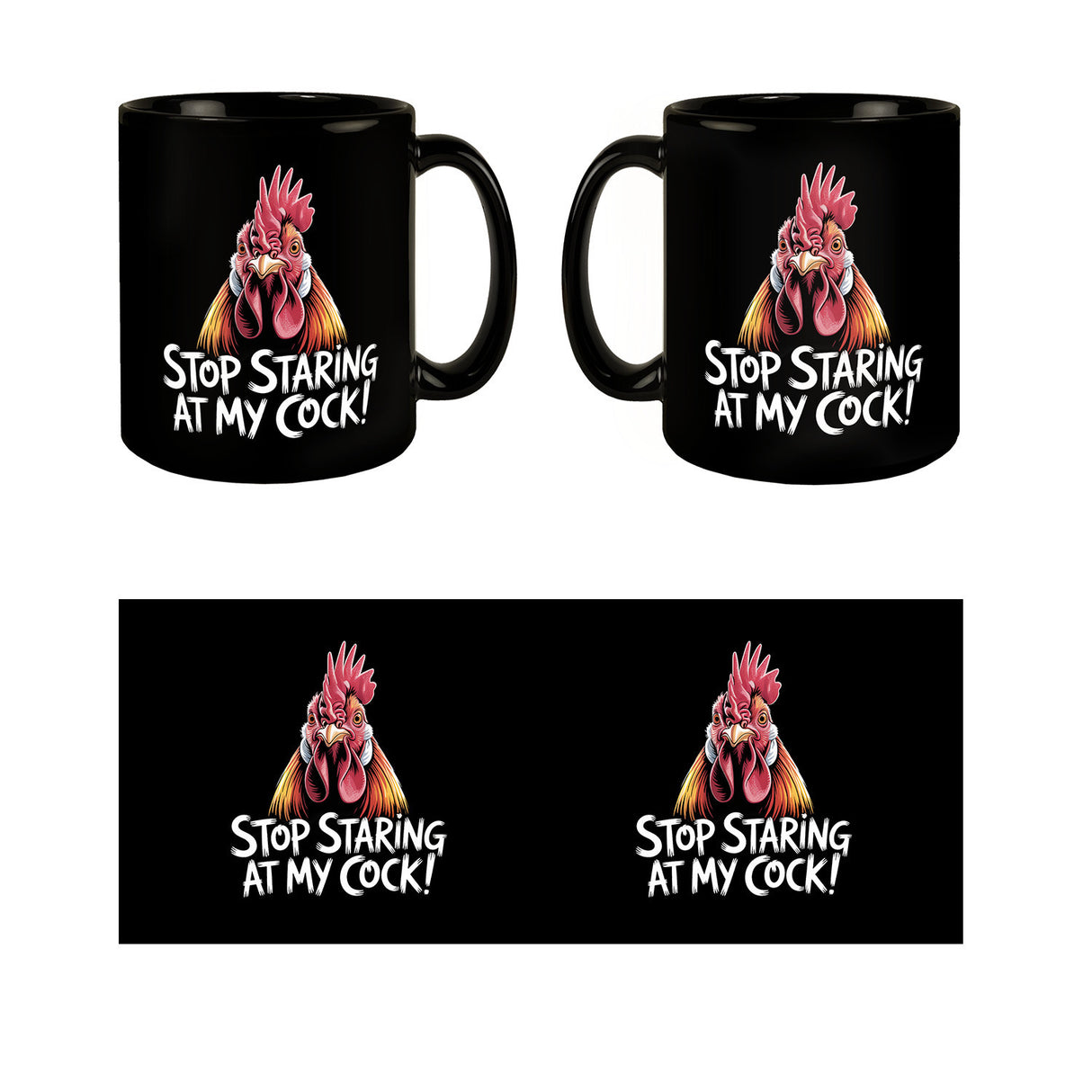 Stop staring at my cock! Tasse mit lustigem Hahn