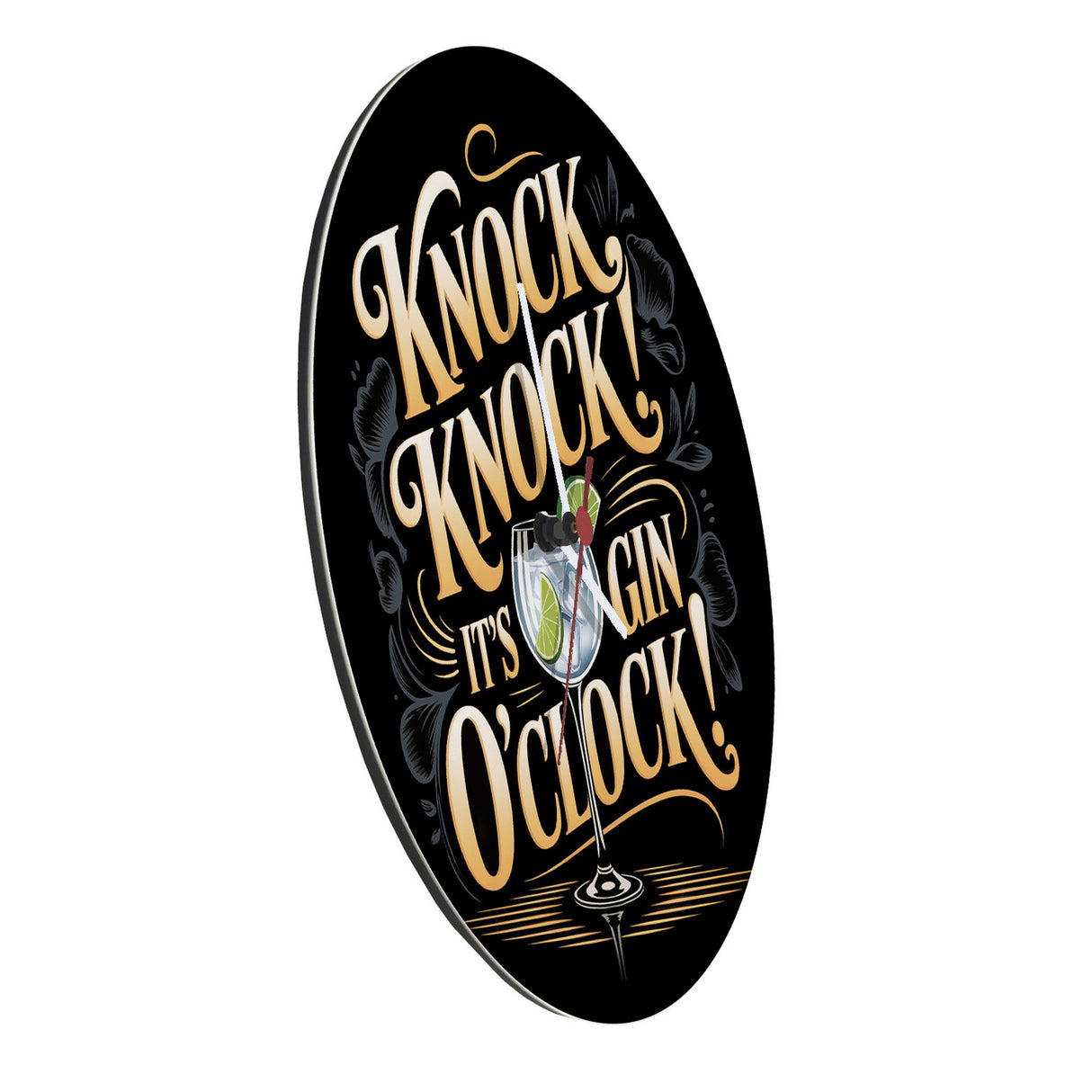 Knock Knock! It's Gin o'clock! Wanduhr