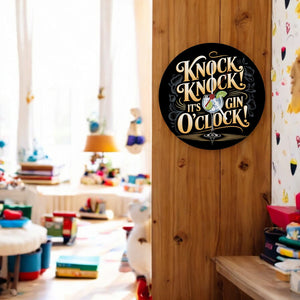 Knock Knock! It's Gin o'clock! Wanduhr