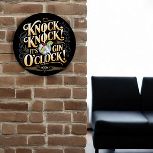 Knock Knock! It's Gin o'clock! Wanduhr