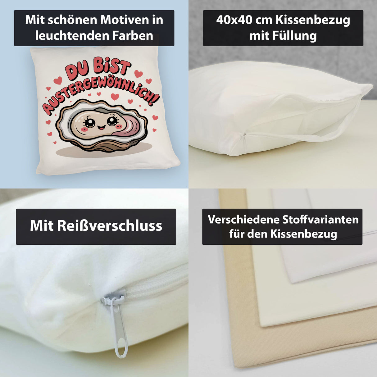 Kawaii Auster Du bist Austergewöhnlich Magnet Kissen